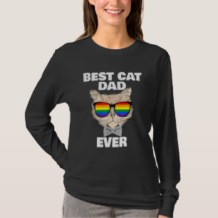 Best Cat Dad Fathers Day Lgbt Papa Cat With Sungla T-Shirt
