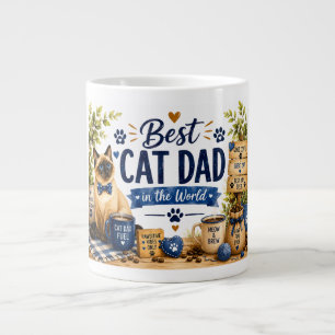 Best Cat Dad for Father's Day Large Coffee Mug