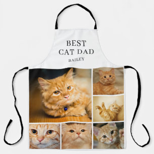 Best Cat Dad Photo Collage Apron