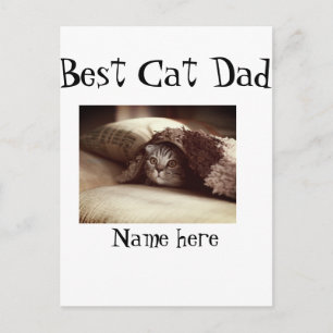 best cat dad photo name fathers day pet dad daddy postcard