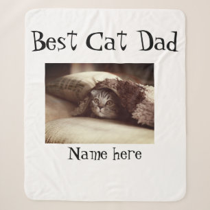 best cat dad photo name fathers day pet dad daddy sherpa blanket