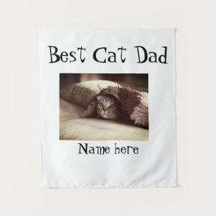 best cat dad photo name fathers day pet dad daddy  tapestry