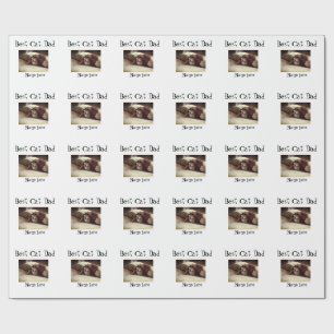 best cat dad photo name fathers day pet dad daddy wrapping paper