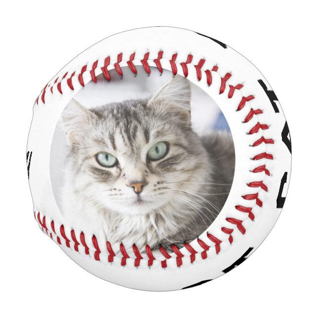 Best Cat Dad Photo Personalised Baseball (Back Left)