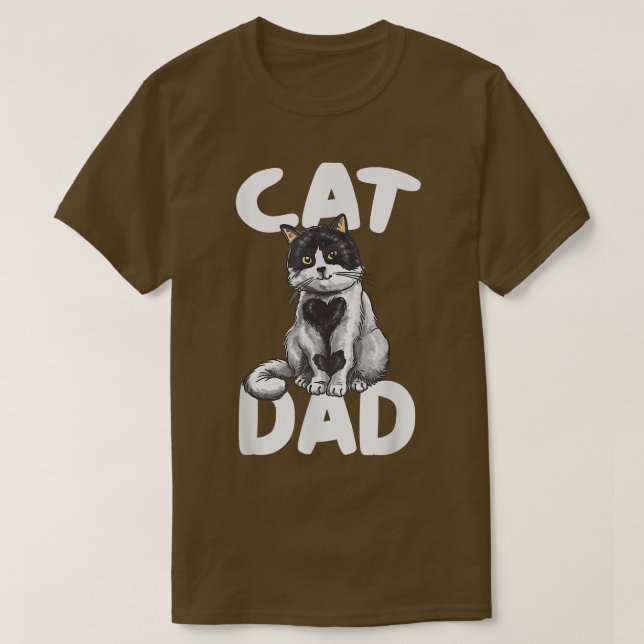 Best Cat Dad Shirt Fathers Day Kitty Daddy Papa Ch (Design Front)