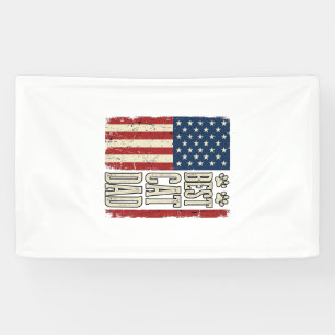 Best Cat Dad Vintage Flag Shirt Design_1 Banner