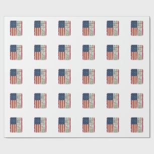 Best Cat Dad Vintage Flag Shirt Design_1 Wrapping Paper