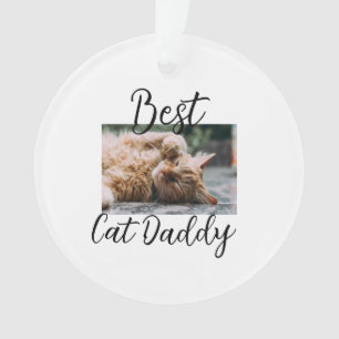 Best cat Daddy parents pet photo dad mom simple  Ornament