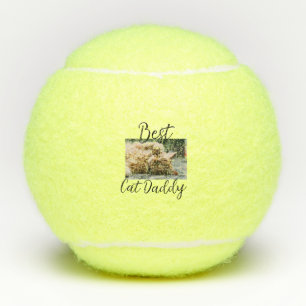 Best cat Daddy parents pet photo dad mom simple  Tennis Balls