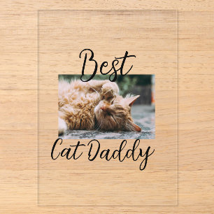 Best cat Daddy parents pet photo dad mum simple Acrylic Invitations