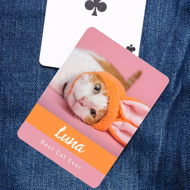 Best Cat Ever Personalised Poker Cards (Creator Uploaded)