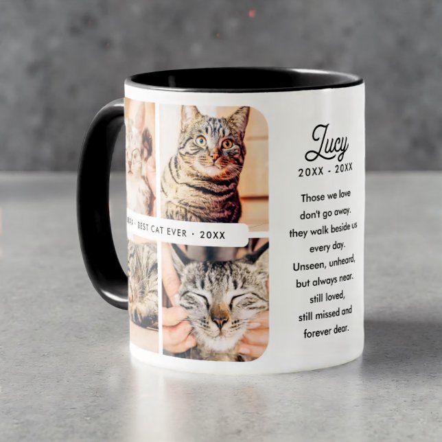 Best Cat Ever Pet Memorial Modern Photo Collage Mug (Creator Uploaded)