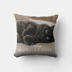 Best Cat Ever Your Pet Name And Photo Cushion