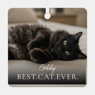 Best Cat Ever Your Pet Name And Photo  Metal Tree Decoration