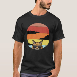 Best Cat Father Maine Coon Ever Retro Cat Peeking T-Shirt