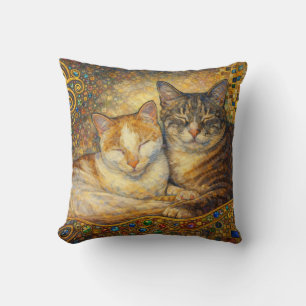 Best Cat Friends Klimt-inspired Cushion