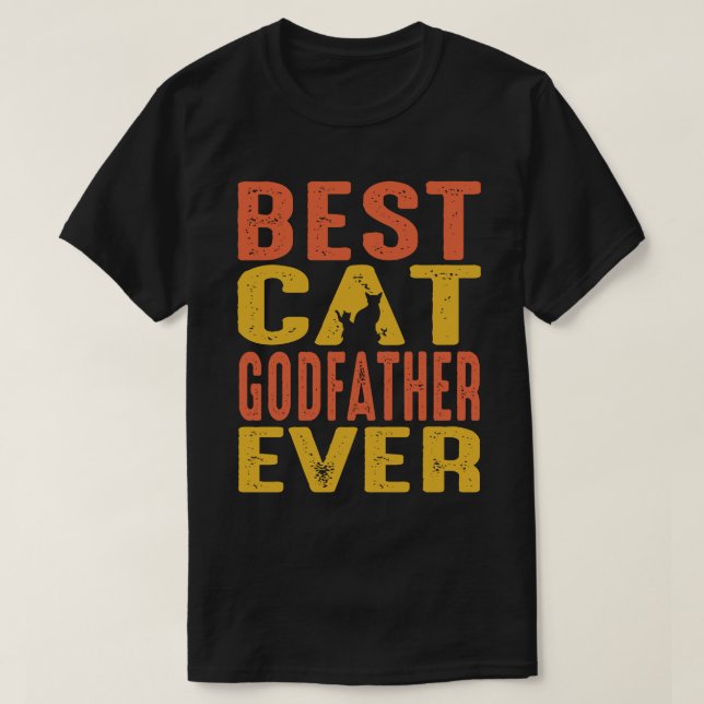 Best Cat GODFATHER Ever Retro Vintage T-Shirt (Design Front)