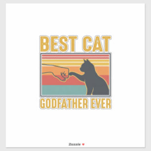 Best Cat Godfather Ever Vintage Cat Vector Design_