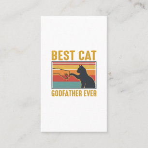Best Cat Godfather Ever Vintage Cat Vector Design_ Business Card