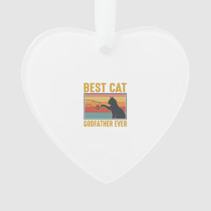 Best Cat Godfather Ever Vintage Cat Vector Design_ Ornament