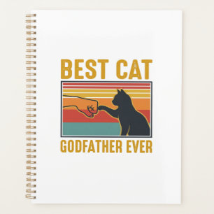 Best Cat Godfather Ever Vintage Cat Vector Design_ Planner