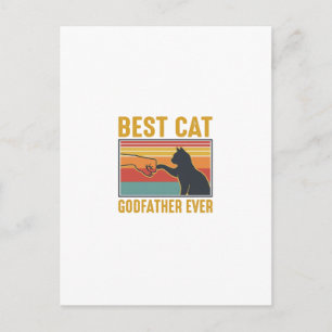 Best Cat Godfather Ever Vintage Cat Vector Design_ Postcard