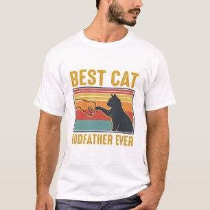 Best Cat Godfather Ever Vintage Cat Vector Design_ T-Shirt