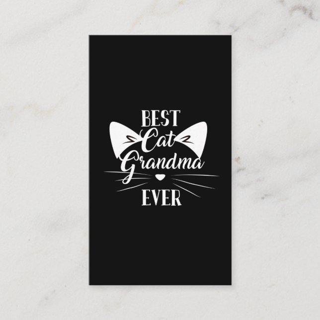 Best Cat Grandmother Funny Cat Lady Grandma Business Card (Front)