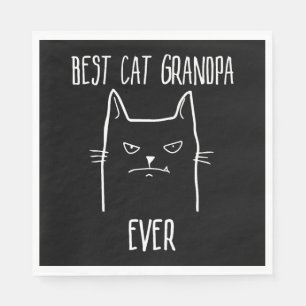 Best Cat Grandpa Ever - Kitty Papa Napkin