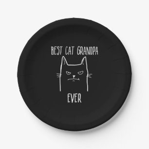 Best Cat Grandpa Ever - Kitty Papa Paper Plate