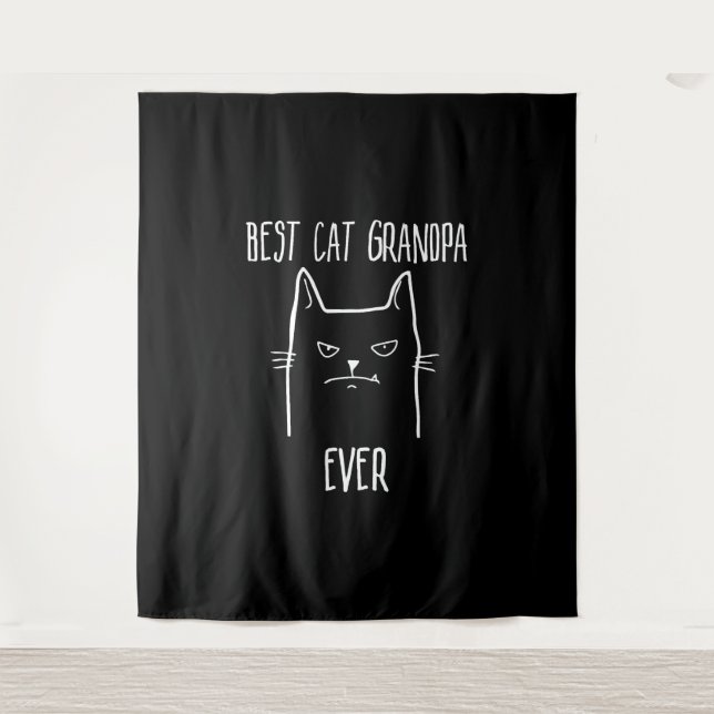 Best Cat Grandpa Ever - Kitty Papa Tapestry (Front)