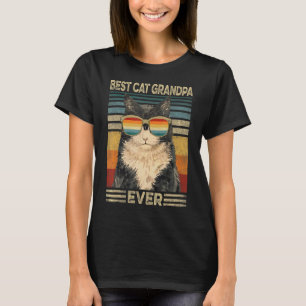 Best Cat Grandpa Ever Retro Vintage Cat Dad Father T-Shirt