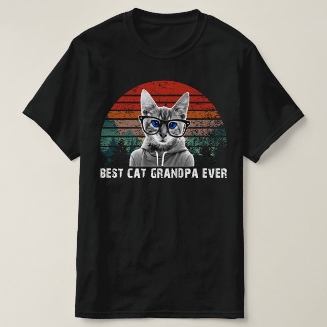 Best cat grandpa ever T-Shirt (Design Front)