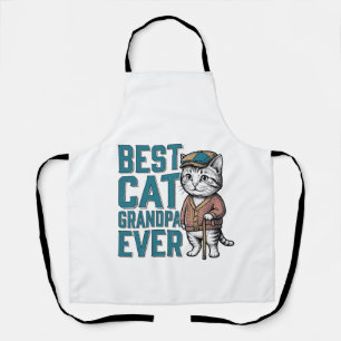 Best Cat Grandpa Ever Vintage Cat Grandpa Shirt De Apron