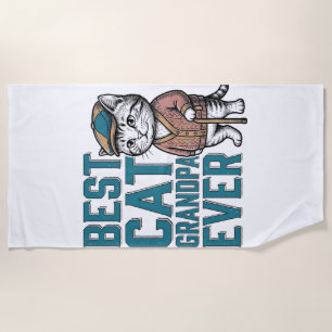 Best Cat Grandpa Ever Vintage Cat Grandpa Shirt De Beach Towel