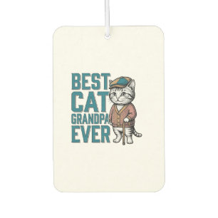 Best Cat Grandpa Ever Vintage Cat Grandpa Shirt De Car Air Freshener