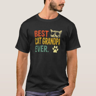Best Cat Grandpa Ever Vintage Father's Day T-Shirt