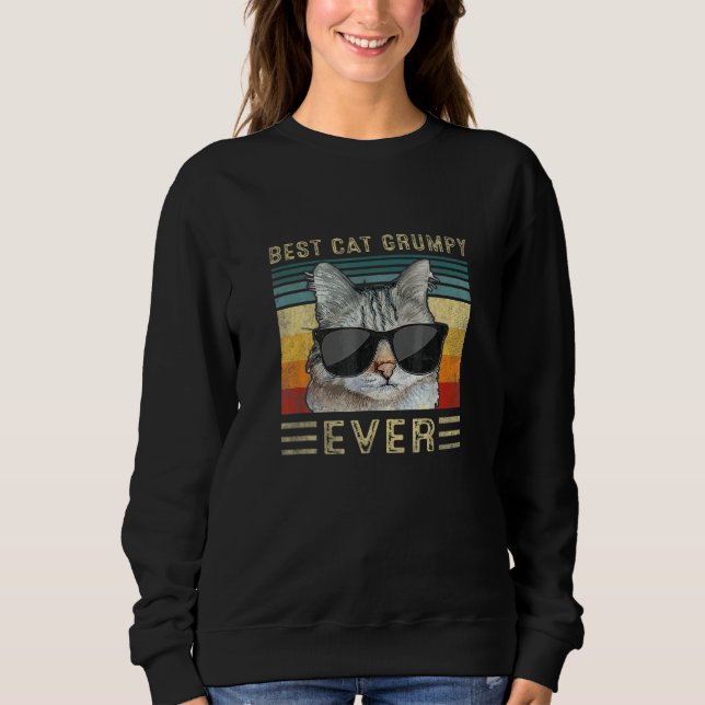 Best Cat Grumpy Ever Bump Fit Father S Day  Daddy  Sweatshirt (Front)