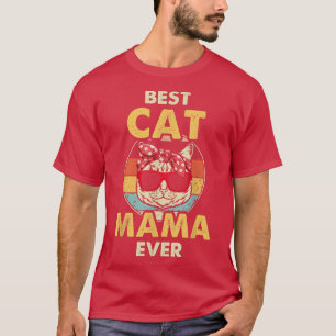 Best Cat Mama Ever Retro Cat Vintage T-Shirt