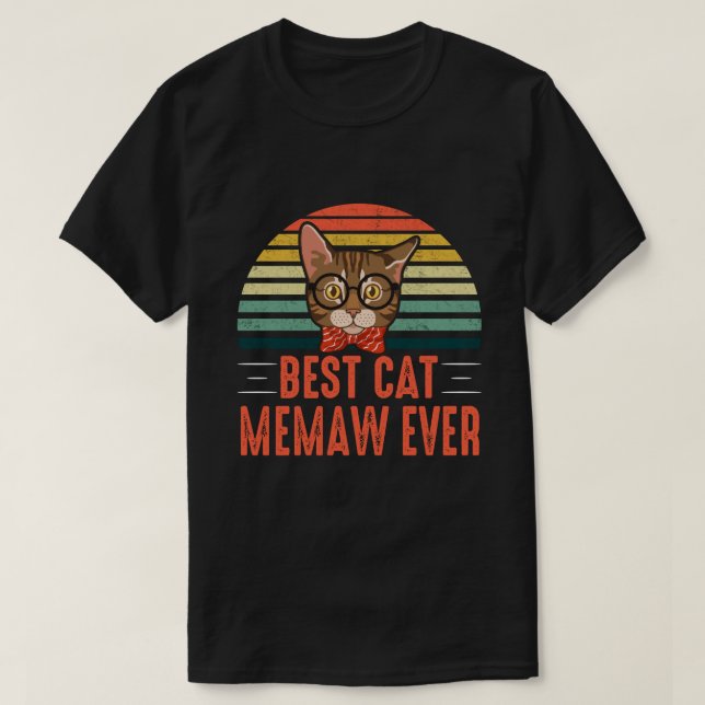 Best Cat MEMAW Ever Retro Vintage T-Shirt (Design Front)