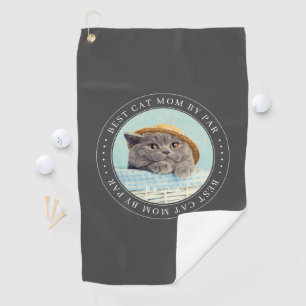 Best Cat Mom By Par Classic Simple Photo Golf Towel