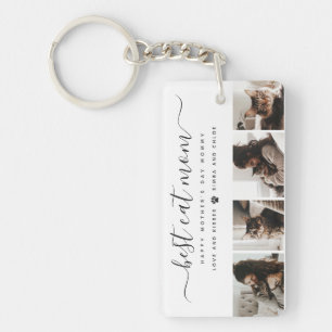 Best Cat Mom: Custom Mother's Day Cat Photo Key Ring