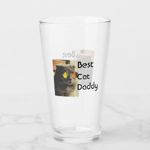 Best cat mom dad add cat photo name gift template  glass
