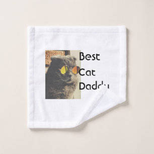 Best cat mom dad add cat photo name gift template wash cloth