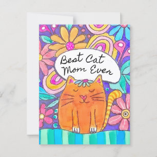 Best Cat Mom Ever Cat Lover Postcard