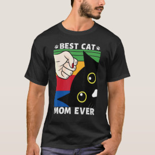 Best Cat Mom Ever Fist Bump Cat  Vintage Mother's  T-Shirt
