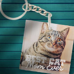 Best Cat Mom Ever Modern Custom Pet Photo Key Ring<br><div class="desc">This simple and classic design is composed of serif typography and add a custom photo</div>