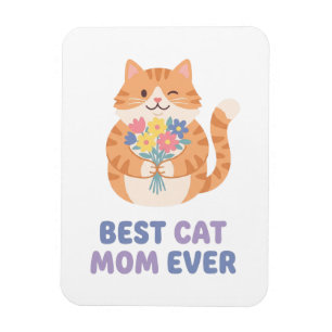 Best Cat Mom Ever Tabby Cat Graphic Magnet