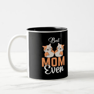 BEST CAT MOM EVER Two-Tone COFFEE MUG