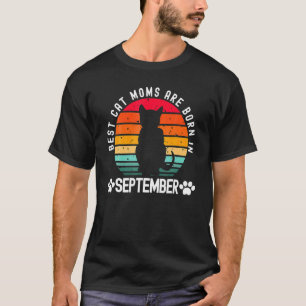 Best Cat Moms Born In September Retro Birthday Men T-Shirt
